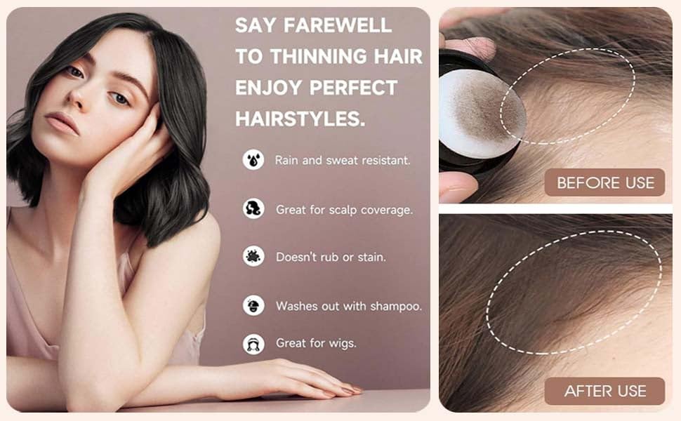 Hairline Powder Root Touch-Up – Instantly Covers Thinning Areas and Conceals Hair Loss, Creates a Natural, Fuller Hairline in Seconds