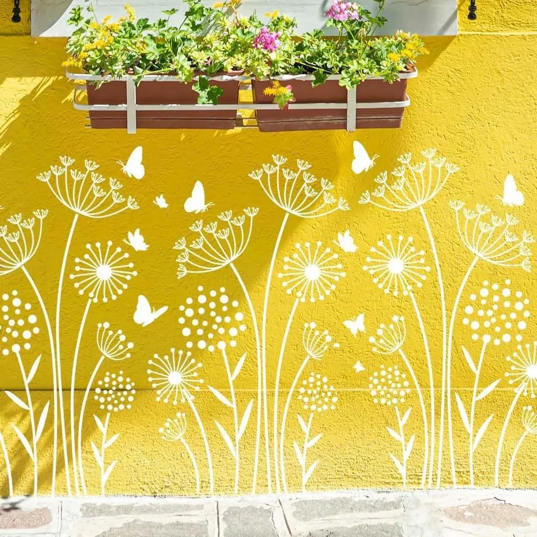 Large Dandelion Flower Stencils for Outdoor Wood Fence, Walls, Furniture, Fabrics & Home Decor