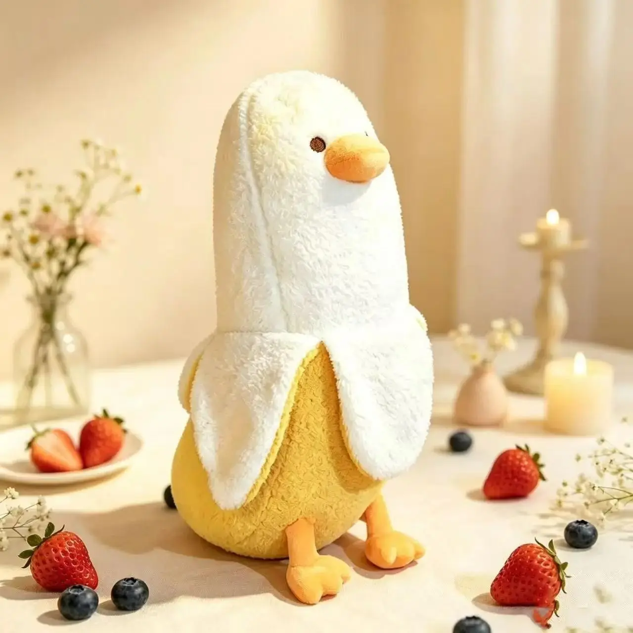 Funny Duck Banana Duck Plush Toy, Home Decor Doll, Unique Gift Idea, Perfect for Kids Room Decoration, Durable & Soft Material