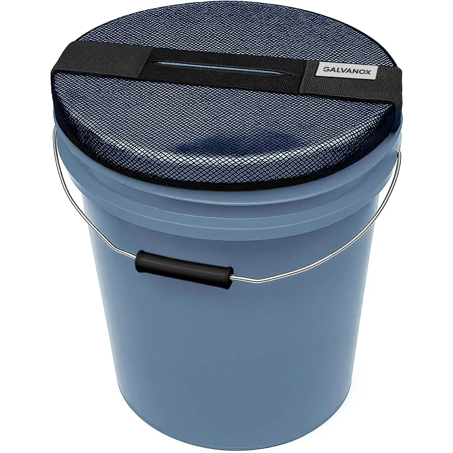 Mesh Lid for 5 Gallon Bucket, Compatible with Yeti Loadout Buckets - Boat Trash Can Cover for Fishing and Boating (Black)