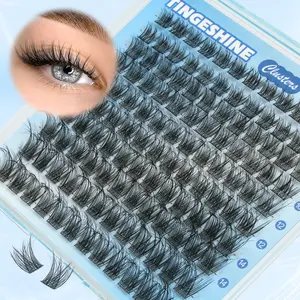 Wispy Eyelash Clusters Set With Glue, Precision Tweezers & Lash Brush, Soft Featherlike Lash Clusters With Thin Comfort Band, Fluffy Curl And Natural Dimension, Reusable For Multiple Wears, Makeup Gifts For Her, Women's Cosmetics