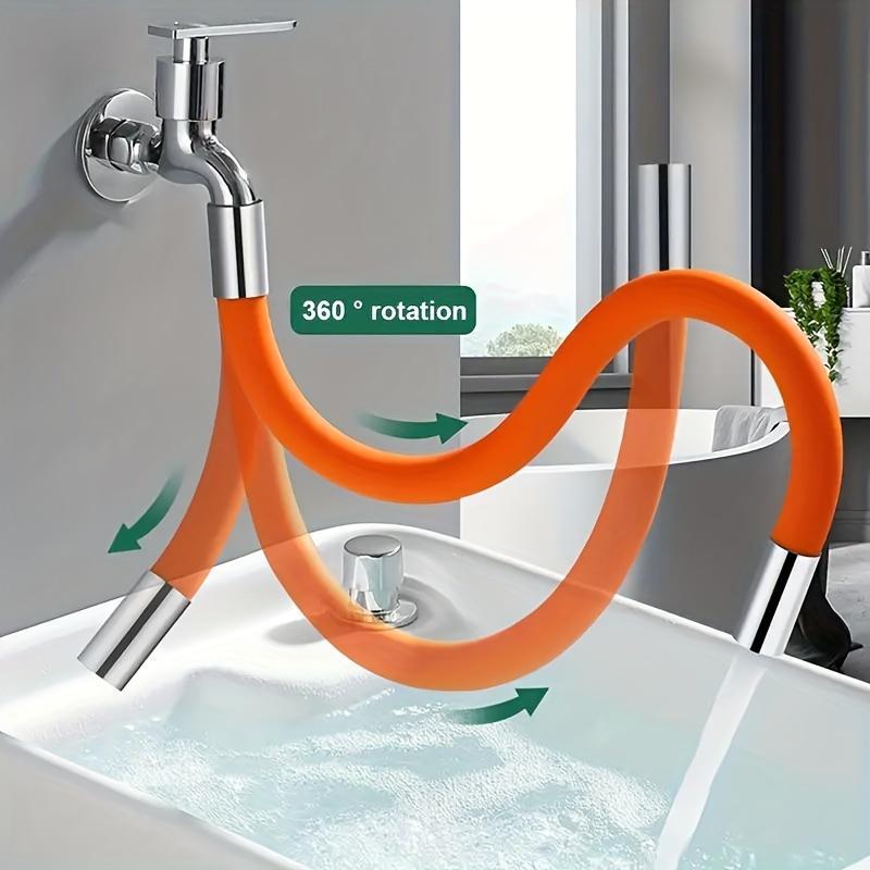 1pc Faucet Extension Hose for Home Use, Durable Splash-Proof Connector, Flexible Multi-Angle Water Pipe for Kitchen & Bathroom