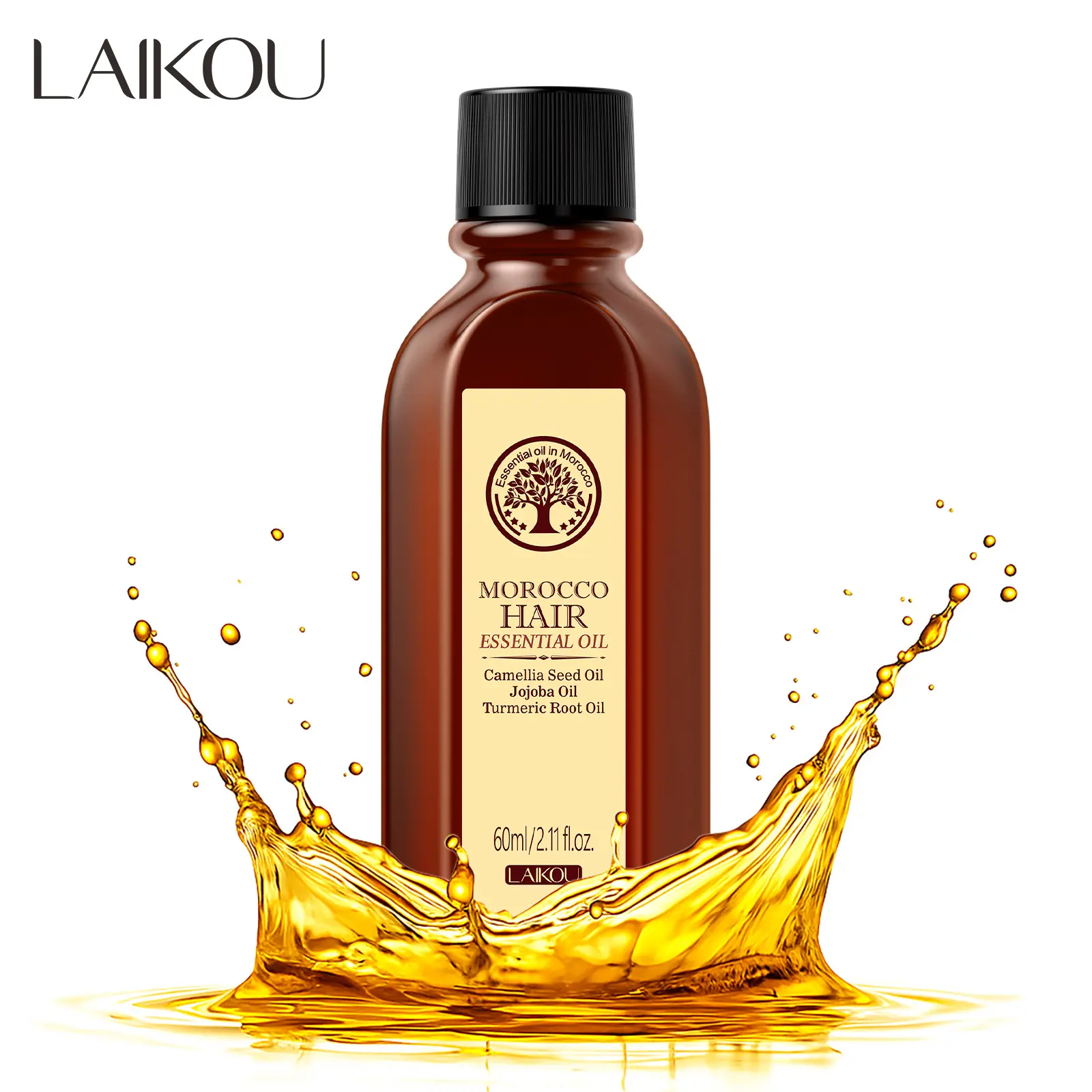Moroccan Hair Oil 60ML, Dry & Damaged Hair Repair, Smooth & Silky Finish, No Rinse Conditioner, Moisturizing & Nourishing Formula, Hair Moisturizing Treatment, Haircare Product