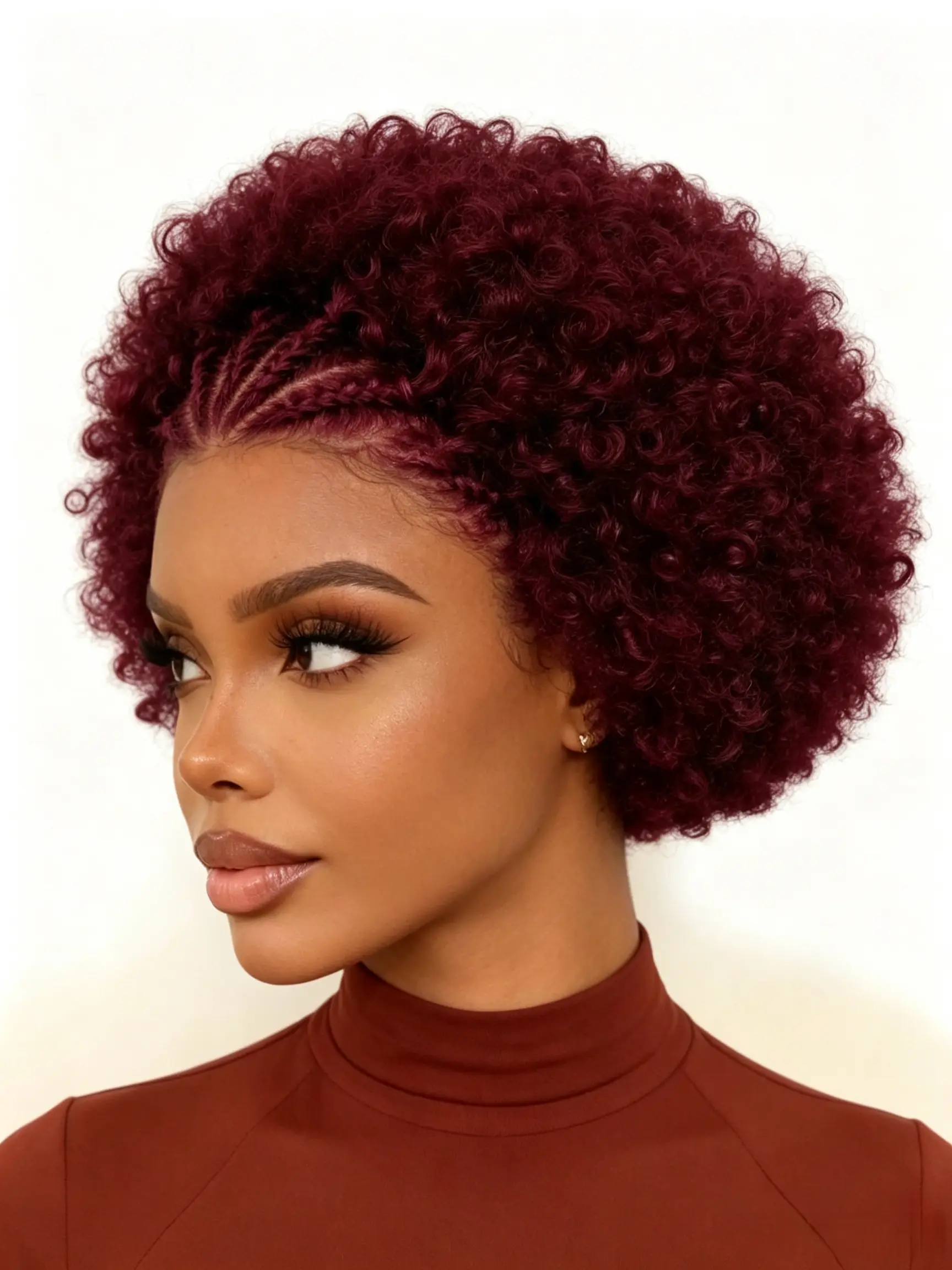 99j Braided Wigs Human Hair Kinky Curly Afro Wig, 13x4 Frontal Lace Wigs, Short Wigs, Natural Looking Wigs, Easy Maintenance, Perfect for Daily Wear