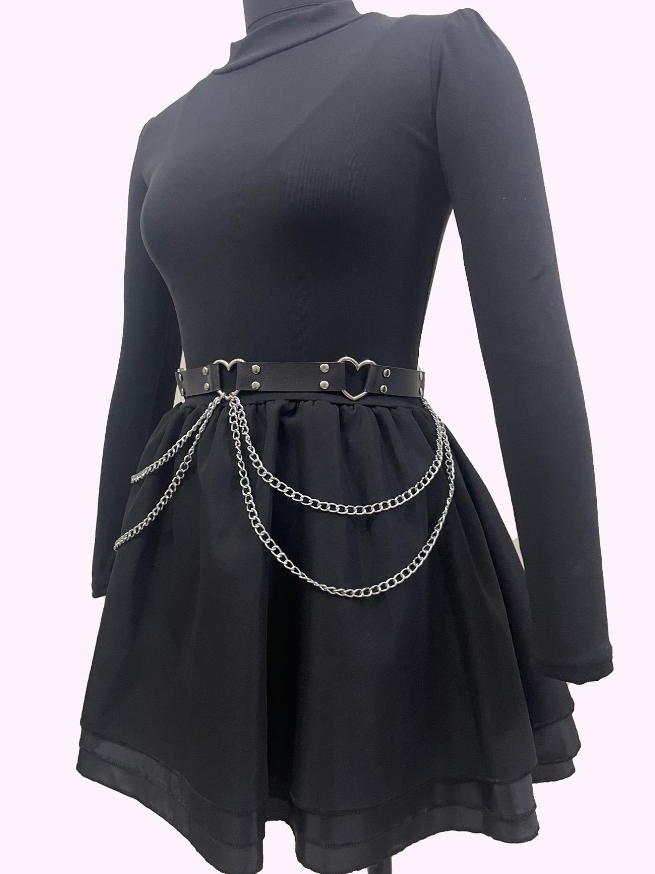 Women's Heart Decor Chain Belt, Fashionable Punk Style Waist Belt for Party, Everyday Accessories, Trendy All-match & Exquisite Belt for Birthday Gift, Casual Dress Belt, Stylish Belts