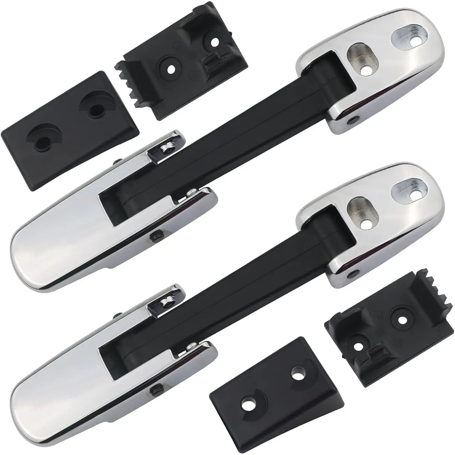 APPERFiT Mack Hood Latch Strap w/Catch Bracket Left Driver & Right Passenger Side Chrome Compatible with Mack Truck Granite Pinnacle Vision CH CHN CV CX CHU CXN CXU Hood Accessories Parts, Truck Accessories, Semi Truck Accessories