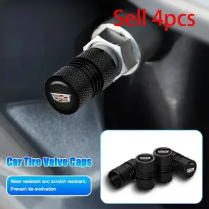 Easy Screw on Tire Valve Stem Caps, Anti Dust Anti Oxidation, No Extra Tools, for Cadillac Escalade Gt4 Xt4 Ats Xt5 Cts Srx Xts