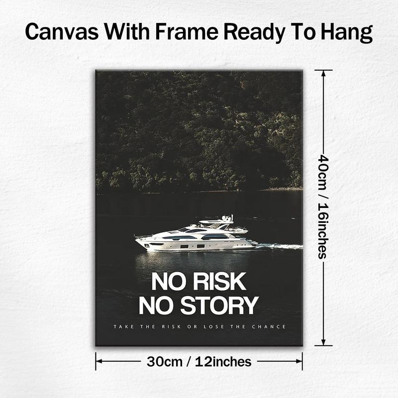 1 Count Wooden Framed Canvas, Modern Art, Modern Abstract Design, No Risk, No Story, Wall Art Canvas Painting, Bedroom Living Room Wall Decoration, Kitchen Hallway Wall Decoration, Modern Ideal Home Wall Decoration Gift