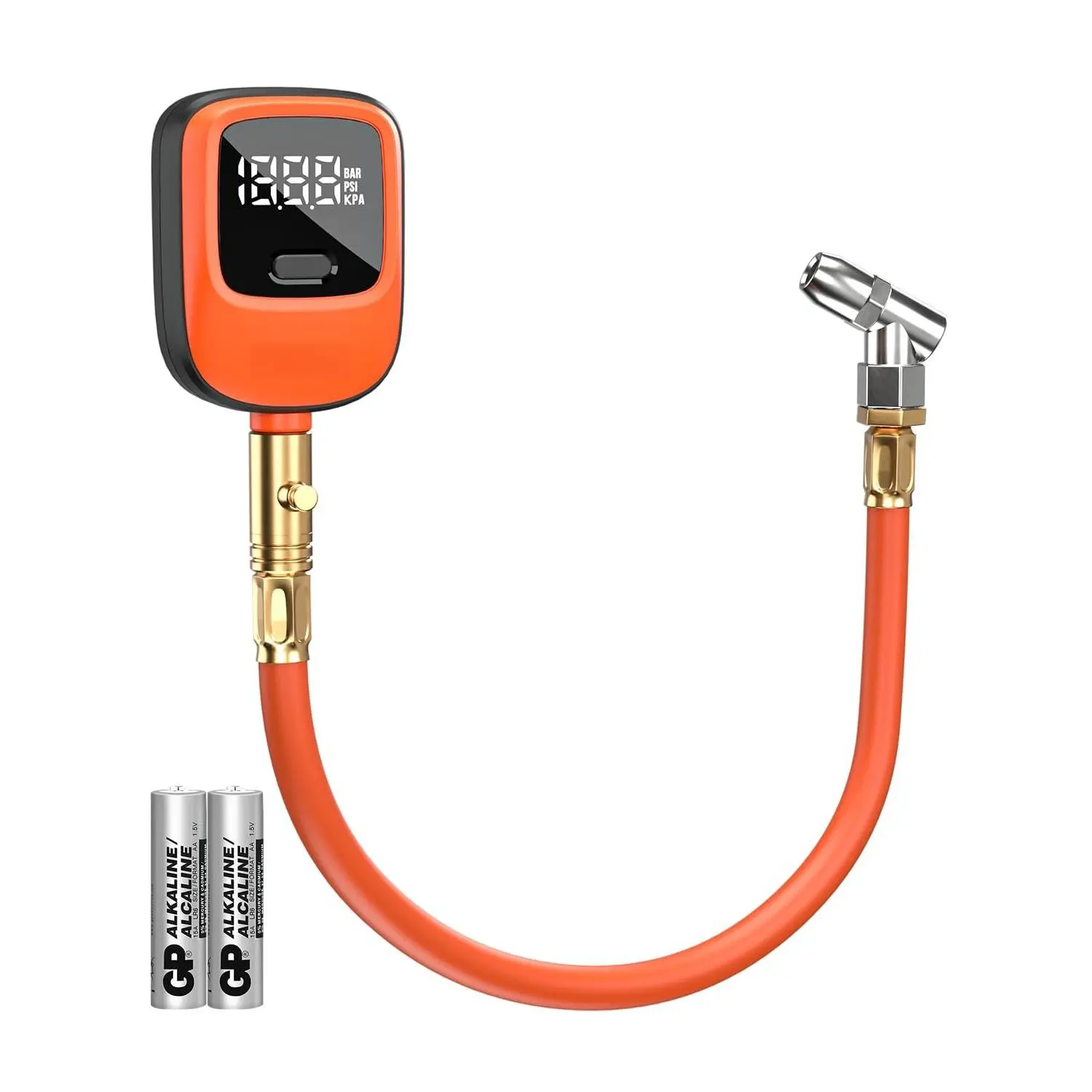 High Accuracy T600 Digital Tire Pressure Gauge, 0-250 PSI, ANSI B40.7 2A Grade (±0.5%), with Rubber Hose, Replaceable Parts for Multiple Vehicles, Digital Gauge