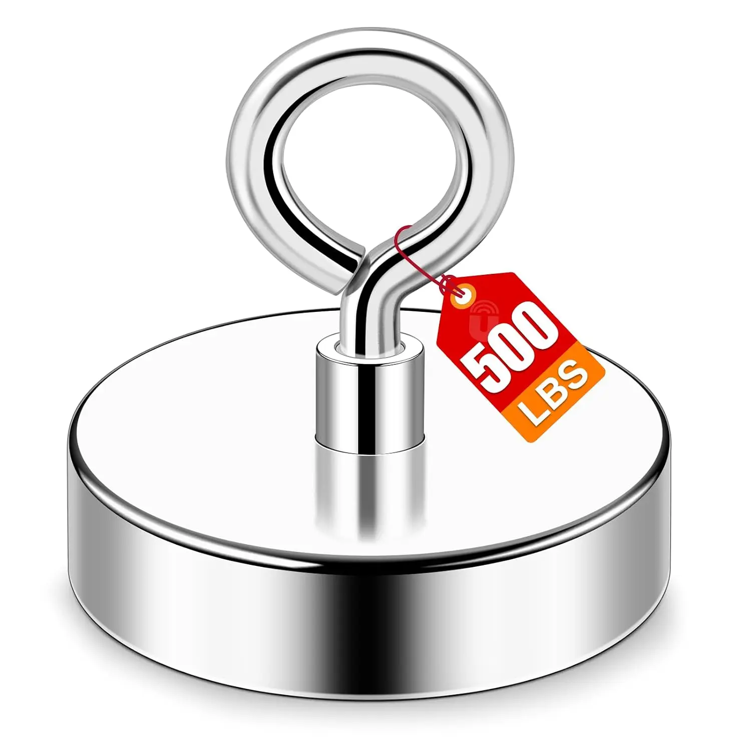 Neodymium Rare Earth Fishing Magnets, 500 lbs (227 KG) Strong Pull Round Shape Heavy Lifting Magnets for Hardware Tools Applications