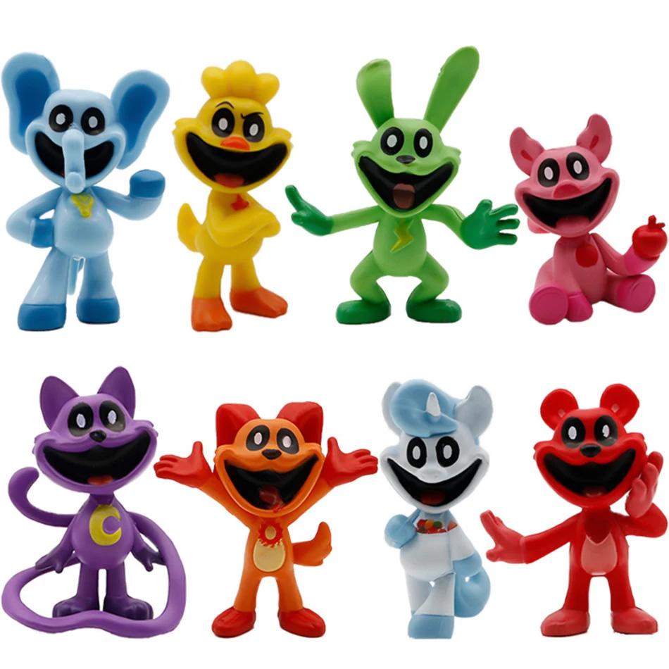 8pcs-set S-m-iling Figures Anime kawaii Catnap Doll PVC Model Toy Catnat Desktop Decoration Children Birthday Gifts