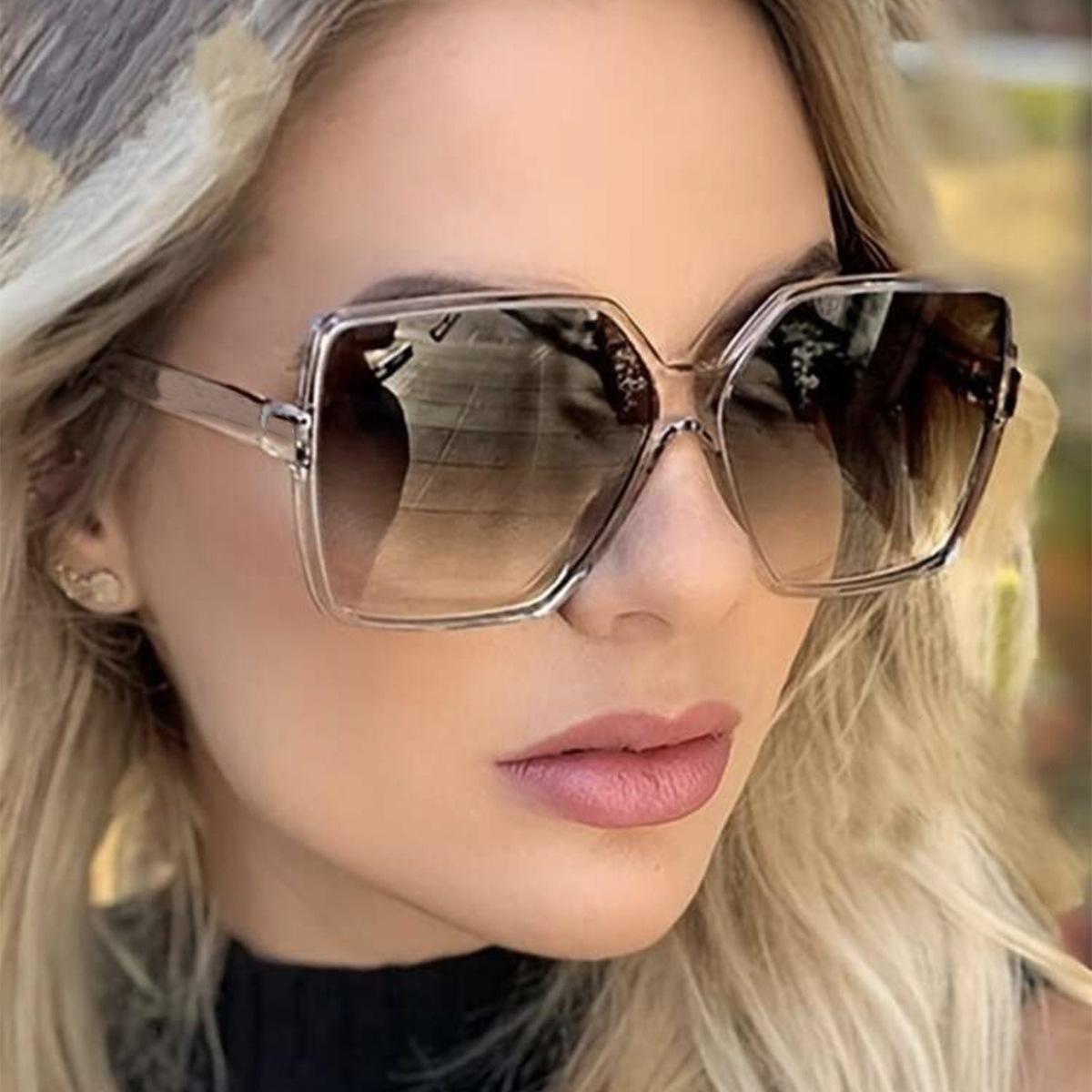 New women's large frame UV protection sunglasses women's ins square slimming sunglasses fashion sunscreen glasses