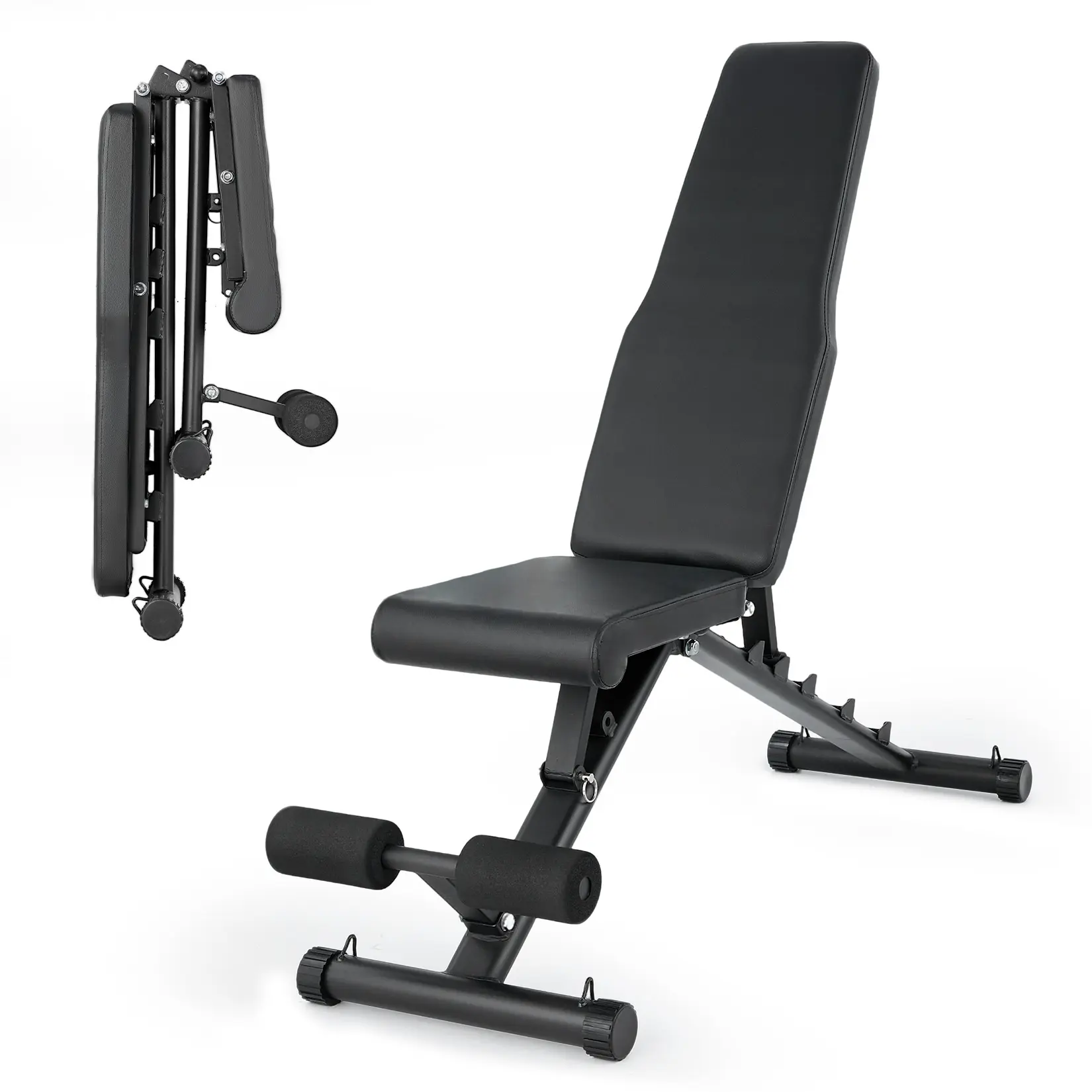 900LBS Adjustable & Collapsible Weight Bench – 8 Position Incline/Decline – Leg Developer & Preacher Pad – Heavy Duty Multifunctional Strength Training – Space-Saving, Ergonomic & Comfortable for Home Gym
