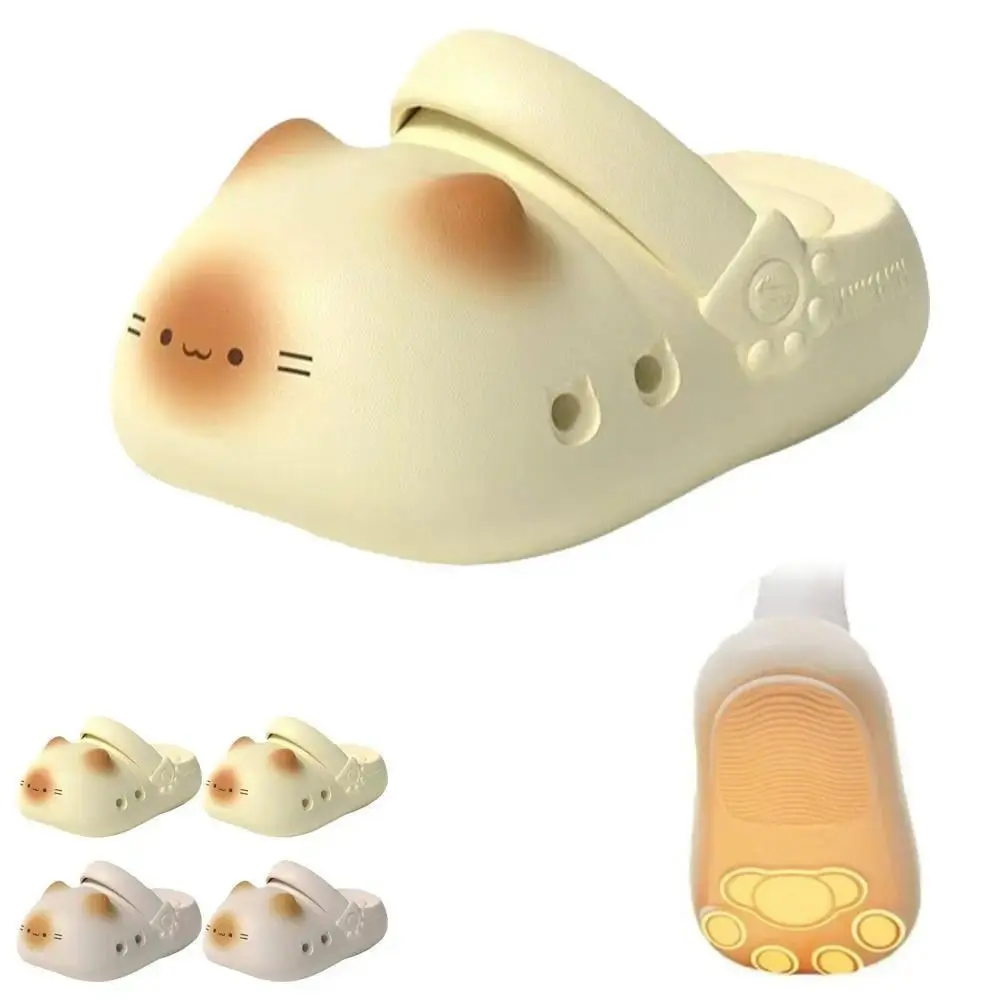 New Waterproof Cat Slippers Bottom Cat Paw Anti Slip Cat Paw Slippers Closed Toe Soft Bottom Small Cat Mules Outdoor Indoor
