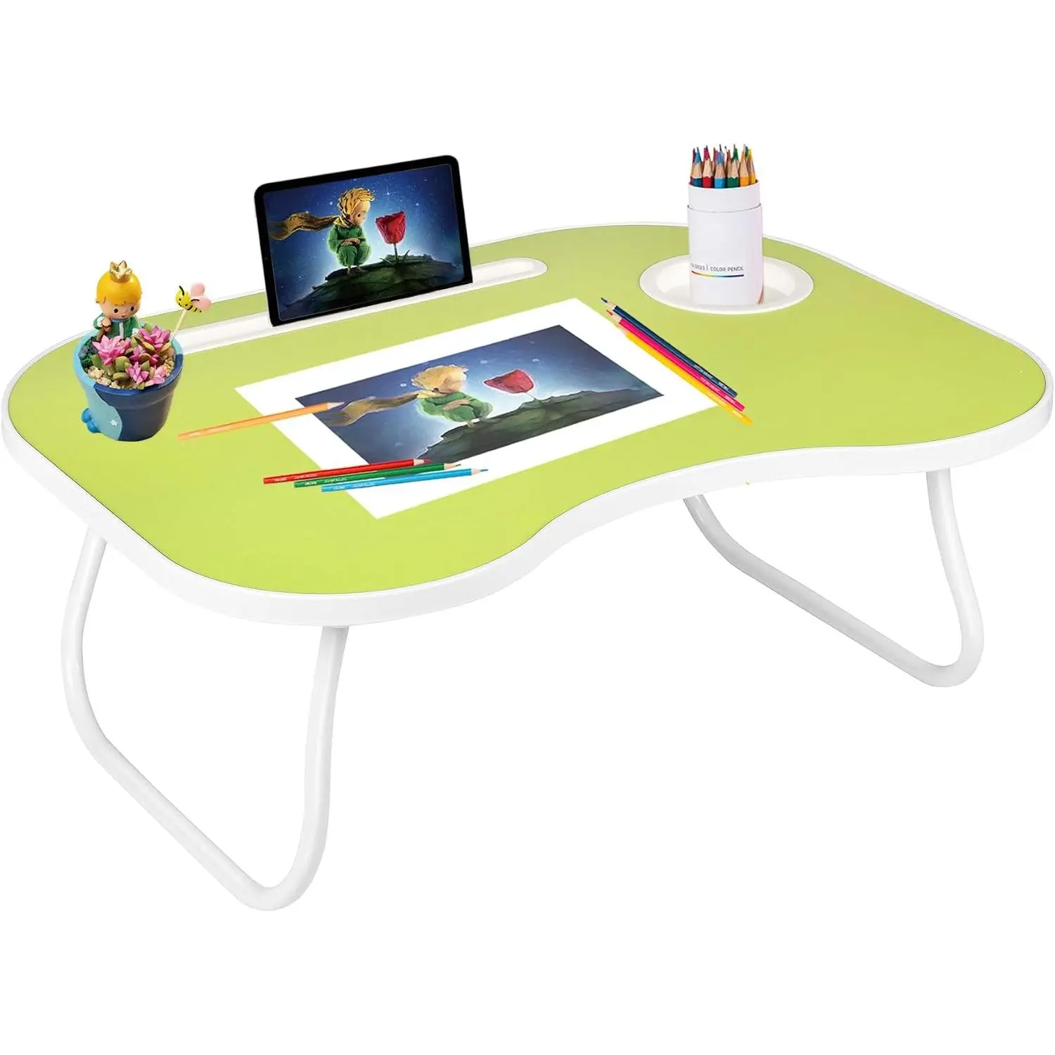 Lap Desk for Laptop Bed Trays for Eating and Laptops Breakfast in Bed Laptop Stand TV Trays for Bed with Cup Holder/Drawer for Sofa/Couch Portable Foldable (, M(19×14"))