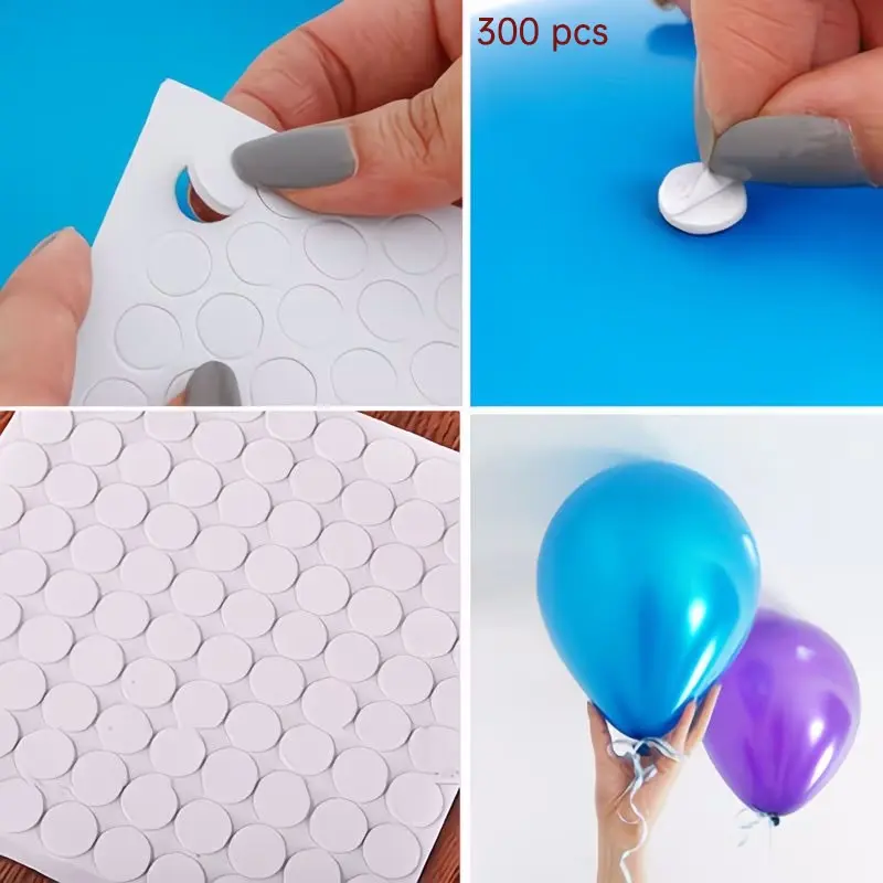 3 Rolls 300 Balloon Adhesive Dots, Ceiling Wall Stickers for Birthday Parties, Wedding Decor, Halloween, Christmas Decoration