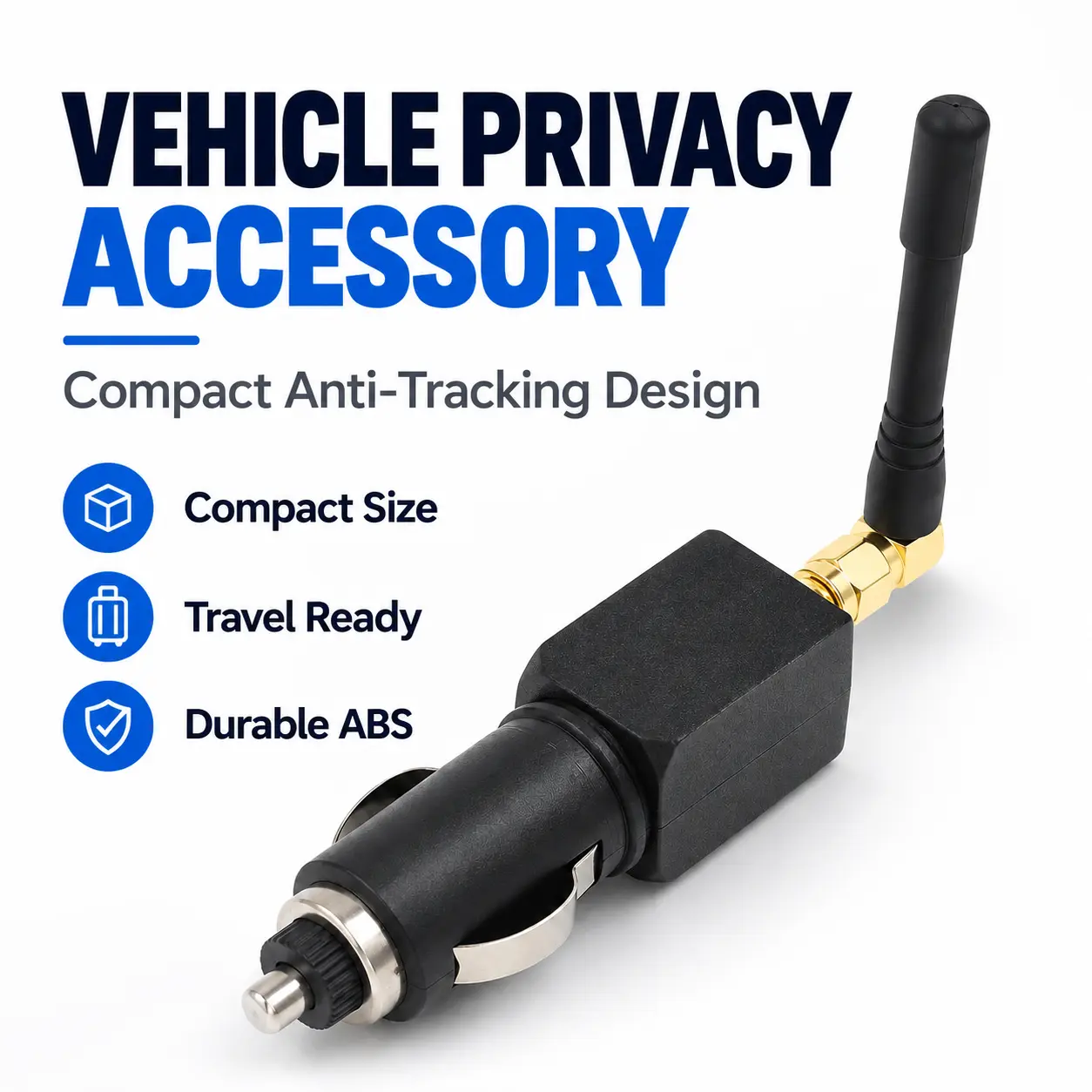 Portable Car Privacy Protection Storage Device, Compact Anti-Tracking Accessory with Durable Black ABS Housing for Automotive, Travel, Indoor and Outdoor Everyday Use