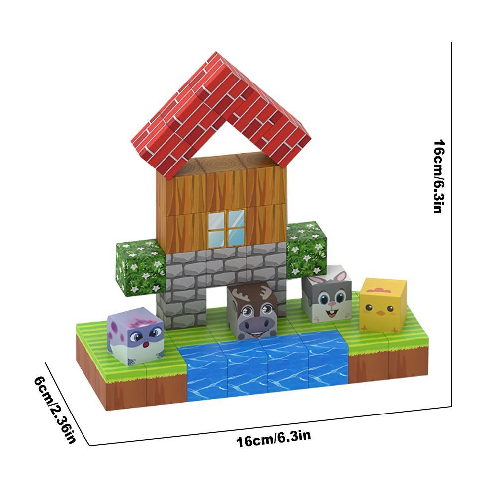 Creative Building Toys, 46pcs Architectural Scenery Cubes, Birthday Gifts, Building Toys for Classrooms