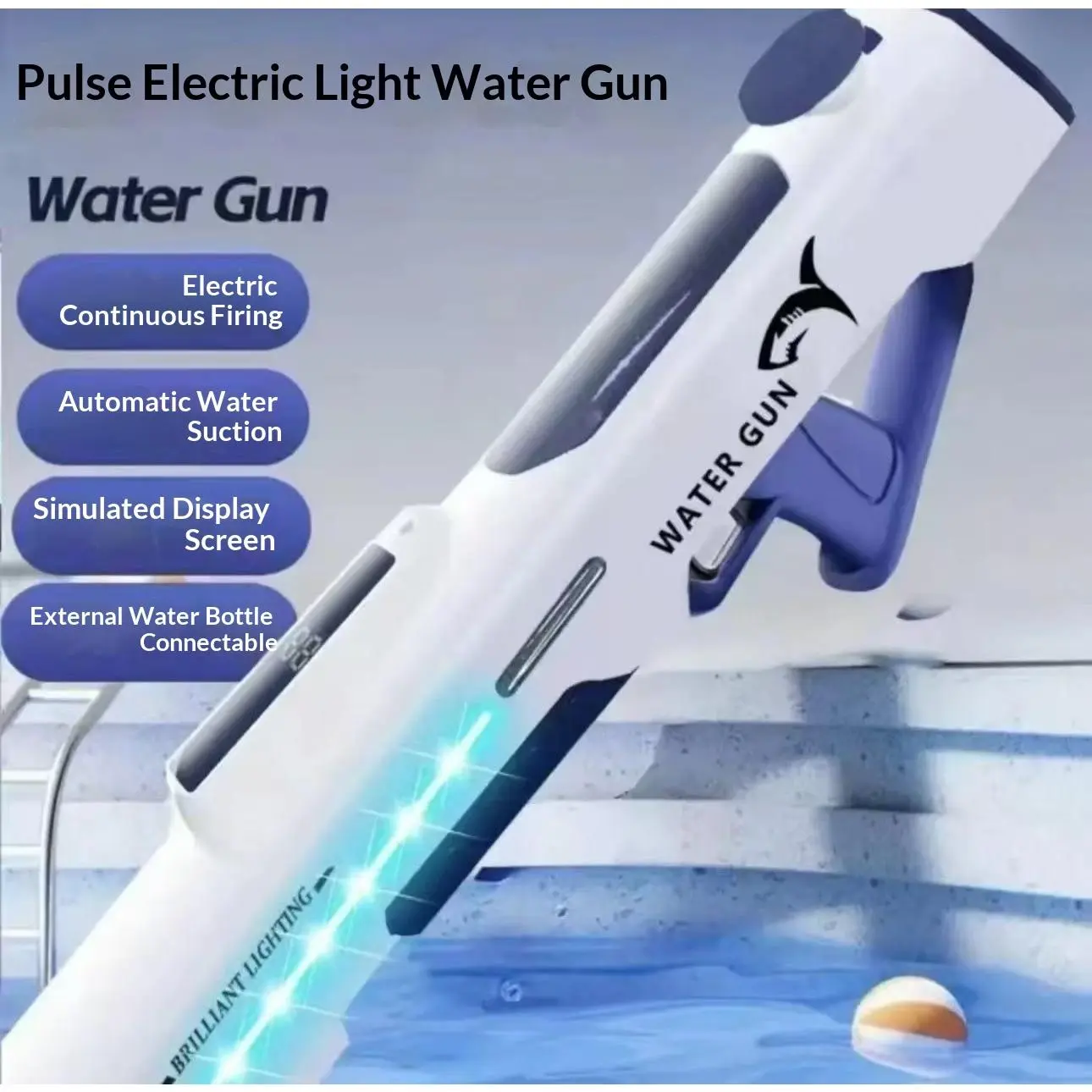 Automatic Water Suction Electric Water Gun High Pressure Blaster Kids Outdoor Toy Boys Girls Summer Pool Beach Party