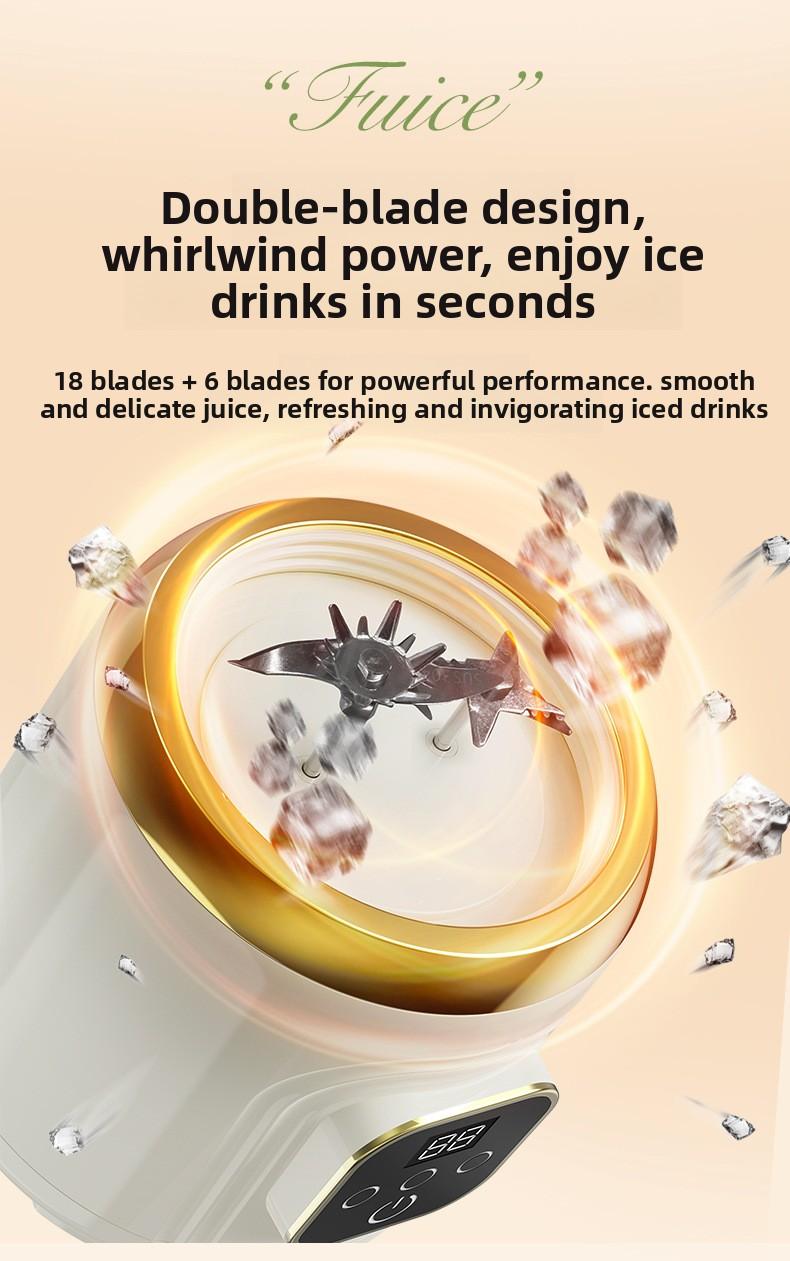 New dual-blade juicer, wireless electric large-capacity juice maker, portable blender for fresh juice