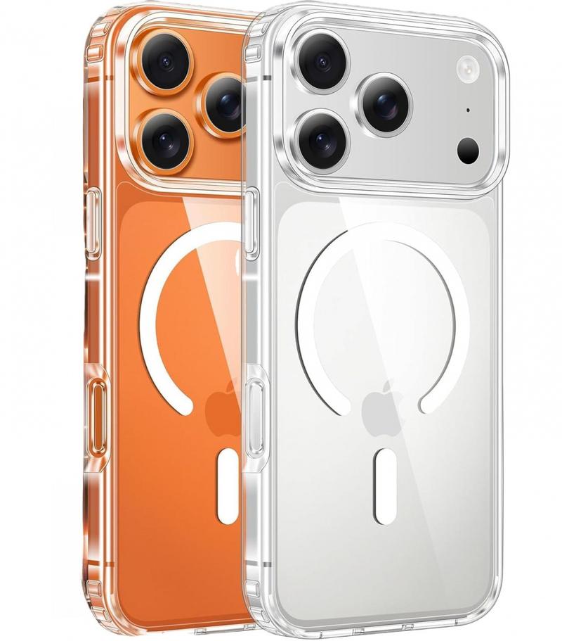 Luxury Clear Case for iPhone 17Promax 16Pro 16E 15Plus 14Pro 13 12 11 Transparent Acrylic Magnetic Wireless Charging Cover,Anti-yellowing phone case, Shockproof, Shatterproof | Compatible with MagSafe
