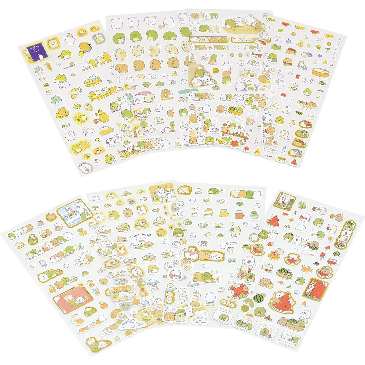 8 Sheet Colorful Sticker 500+ Adhesive Sticker Decorative Labels for Diary, Album (8 Sheet Sticker 500+)