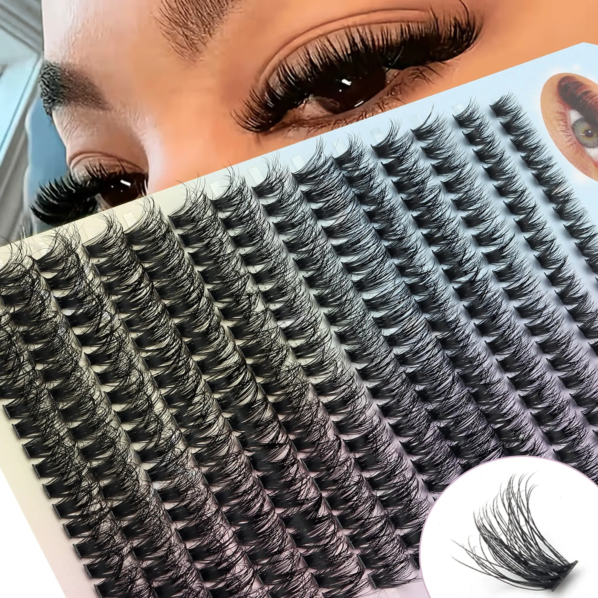 280 Pcs False Eyelashes Set, 14 Rows, Soft Mink Lash, 8-16mm Mixed Length, 3D Russian Volume, Box, for Makeup