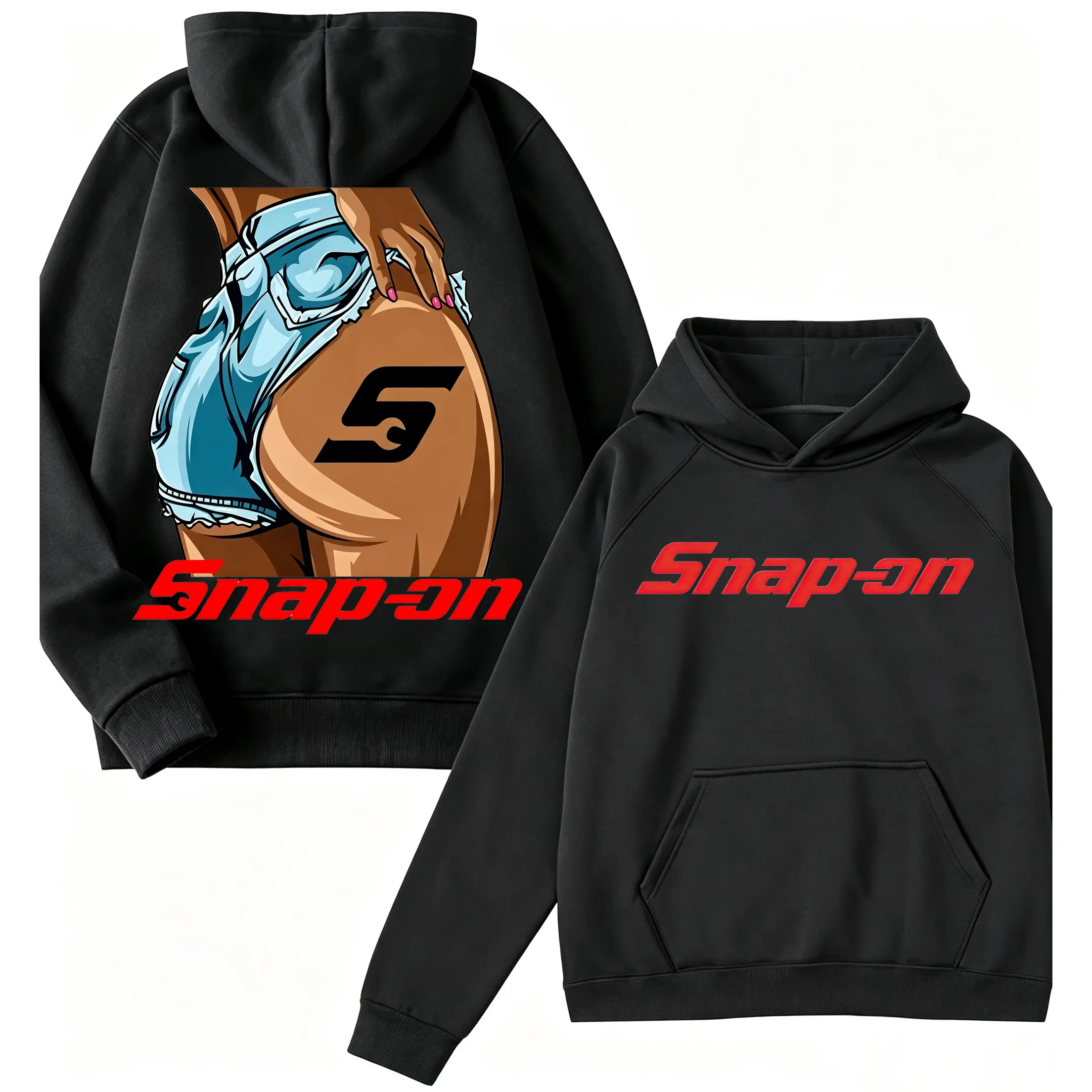 ?️ ? Sexy Girl in Jeans Graphic Hoodie, Snap-On Mechanic Two Sides Hoodie, Garage Funny Tool Lover Hoodie, Perfect for Truck & Car Enthusiasts