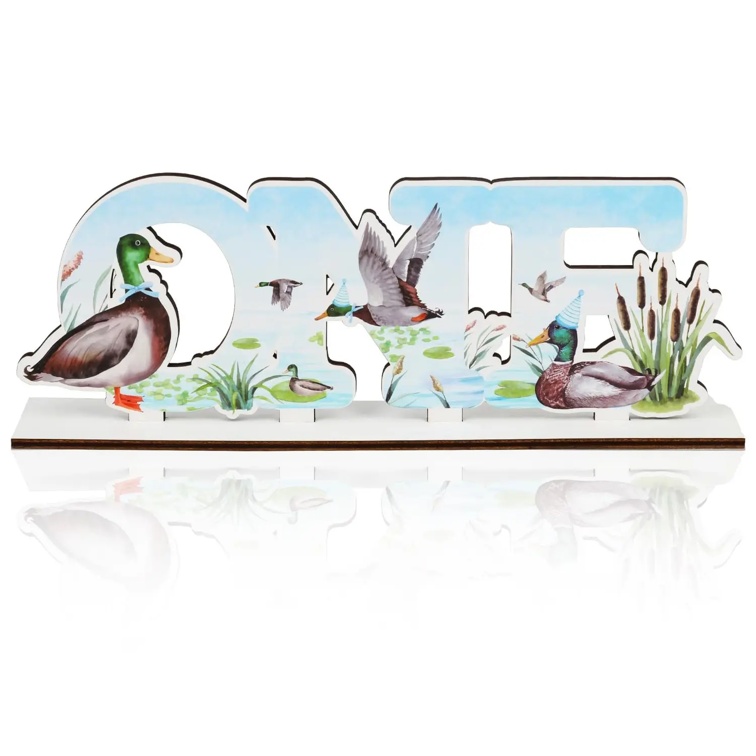 1Set Duck Hunting Table Decorations Mallard Duck One Wooden Table Centerpiece Duck Hunting First Birthday Decorations Mallard Duck 1anniversary Birthday Duck Hunting Boys 1anniversary Party Supplies Table Decor