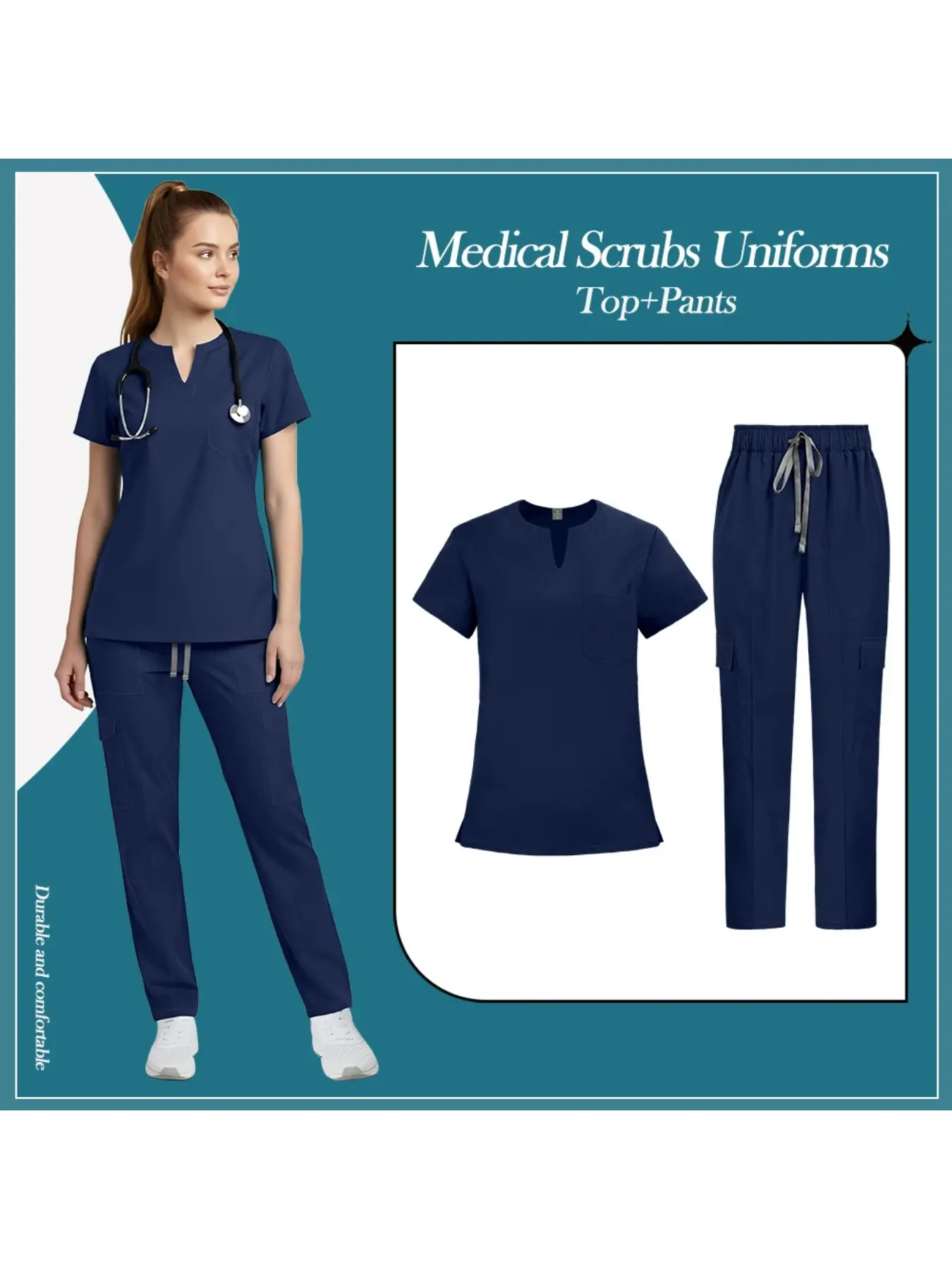 Thin Lightweight Quick Dry Scrubs for Women Breathable Soft Universal Nursing Work Uniform for Hospital Clinic