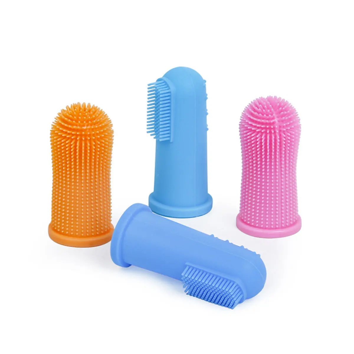 Reusable Silicone Finger Cot Toothbrushes for Cats & Dogs, Easy-to-Clean Pet Oral Care Grooming Tool, Gently Rub Teeth to Remove Plaque & Bad Breath, Fits All Sizes