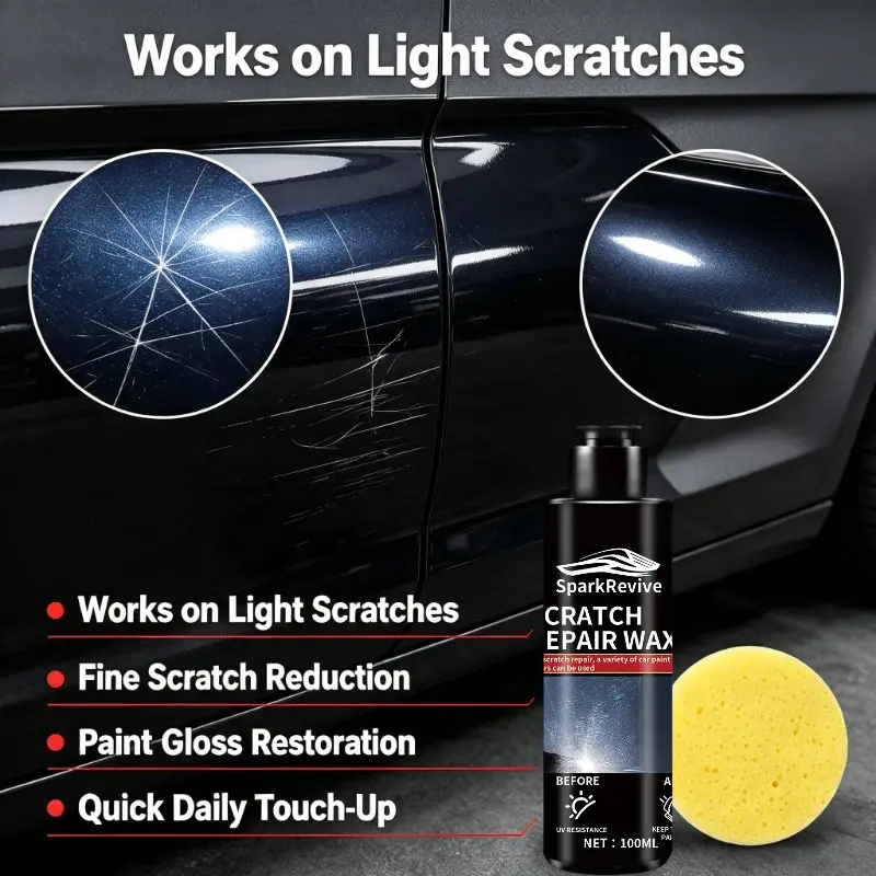 100ml Car Scratch Repair Wax, Remove Fine Hair‑Line Scratches and Swirl Marks, Polish and Brighten Auto Paint Surface Care Cream
