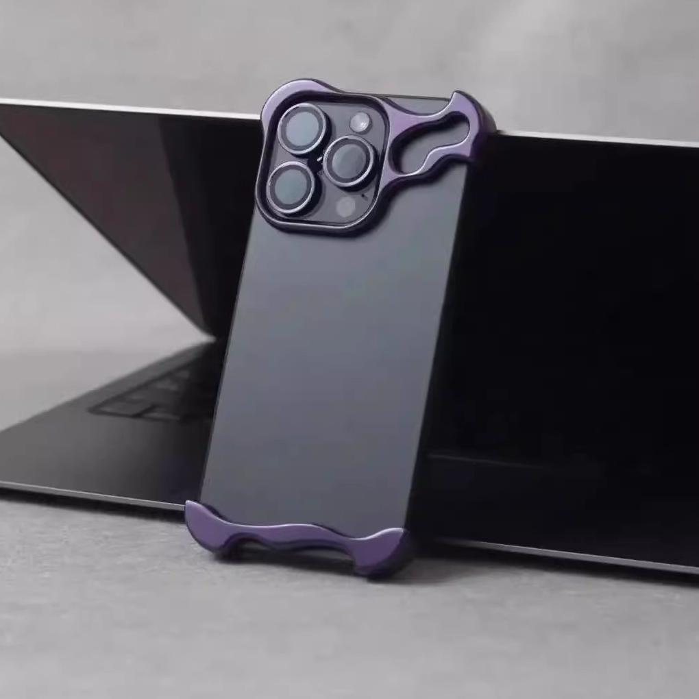 [LX]Frameless Corner Pad Anti-Fall Phone Case With Lens Protector, TPU Material Shaped Corner Pad Drop-Proof Cellphone Case, Phone Accessories For IPhone Series, Cover Protector, Protective, Smartphone