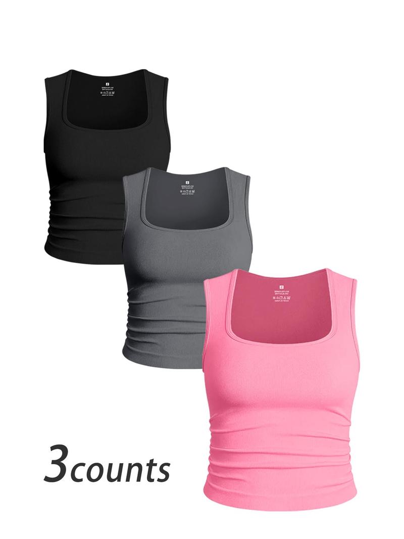 Women's Solid Color Ruched Design Crop Sports Tank Top, Sporty Sleeveless Top for Yoga Gym Workout Running, Ladies Sportswear for All Seasons, Gym Tops, Athletic Style Activewear, Breathable Athletic Workout Clothing