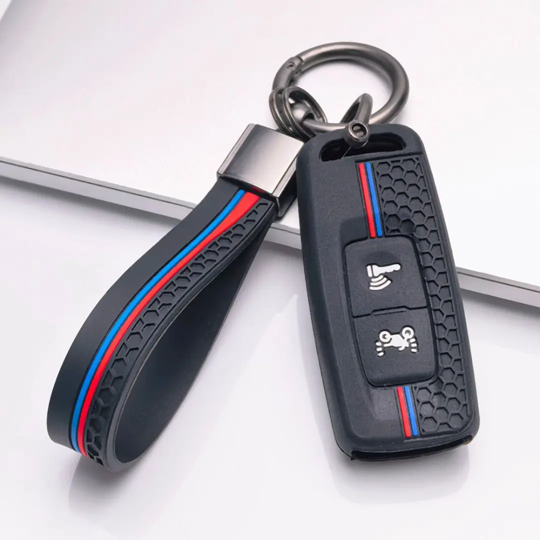 Silicone Motorcycle Key Case With KeyChain For Honda PCX125 PCX150 PCX160 ADV150 ADV160 X ADV750 Forza300 Forza350 SH125 SH150 CB CM Rebel Gold Wing GL1800 Africa Twin NC750X VFR CBR Anti Scratch Key Fob Protector