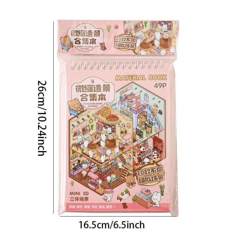 3D Miniature Scene Sticker Book, Adhesive Stickers, Unique Design for Creative Crafting, Ideal for DIY Projects and Home Decor #TOP PICKS