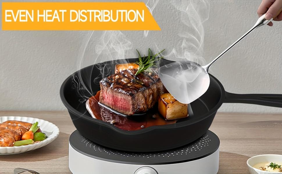 Premium 3pcs Cast Iron Skillet Set - Non-Stick Skillet with Drip Spout, Perfect for Holiday Cooking, RV Use, And Campfire Meals