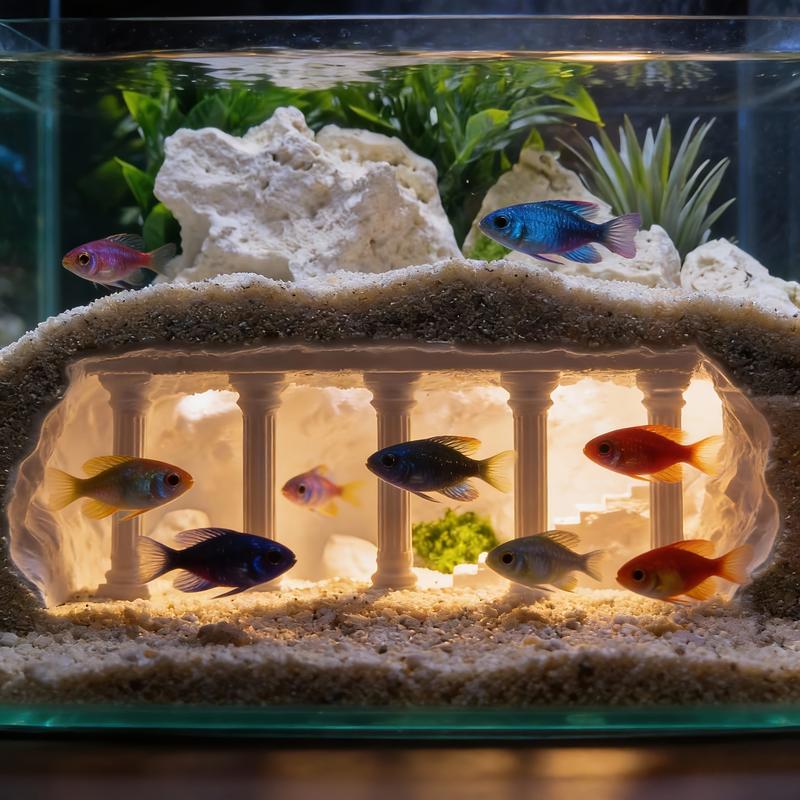 3D Printed Magic Aquarium Castle - PLA Betta Cave, Shrimp Shelter & Reptile Habitat, Retro Underwater Decor, Easy Assembly, Safe Hideout for Guppies, Ideal for Home/Office Tanks & Holiday Gifts (Christmas, Valentine's Day)
