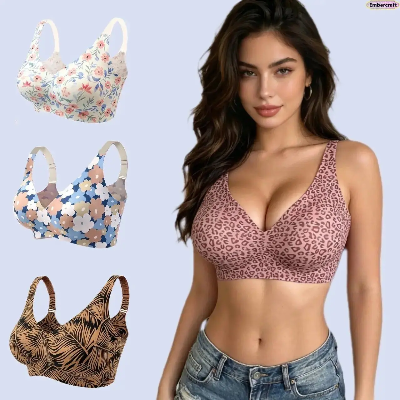 Women Jelly Bra Wireless Full Coverage Padded T-Shirt Bra, Soft Support No Underwire Everyday Bra for Women, Comfortable Seamless Second Skin Feel Breathable Stretchy Fit, Daily Wear Essential for Work, Casual Outfits & Summer Comfort