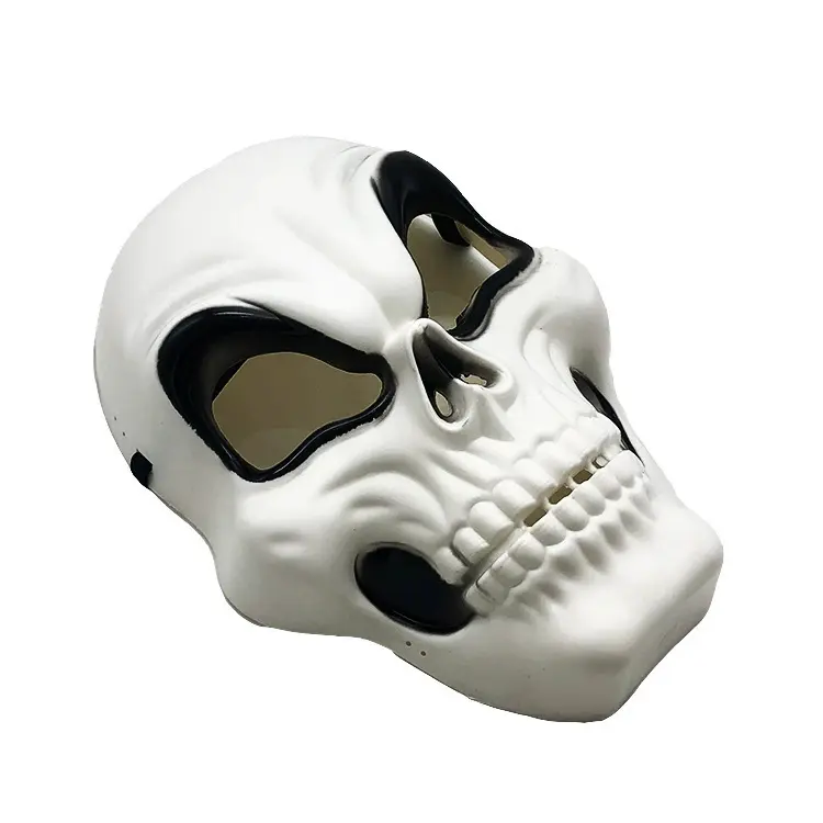 White Skull Full Face Mask, Grim Reaper Skeleton Mask, Scary Halloween Costume Mask for Cosplay Party