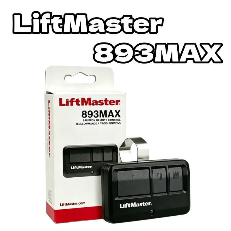 Liftmaster 893max Universal Garage Door Remote, Multi-Frequency (310/315/390mhz), Keychain with Sunshade Clip, Compatible with Myq & Security+ 2.0