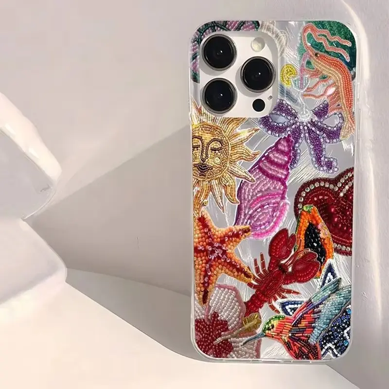 Starfish marine life design phone case, shockproof protective cover, suitable for iPhone 17/16/15/14/13/12/11/X/XS/XSMAX, drop-proof and scratch-resistant, an ideal holiday gift for friends, family, or yourself