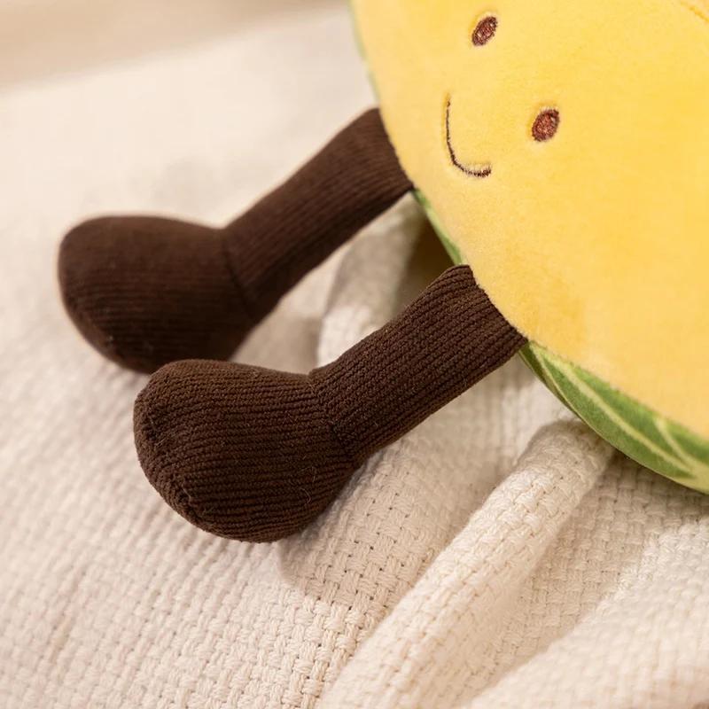 Creative Fruit Plush Toy Watermelon Durian Cantaloupe Balsam Pear Doll Stuffed Pillow Kawaii Room Decor Activity Gift