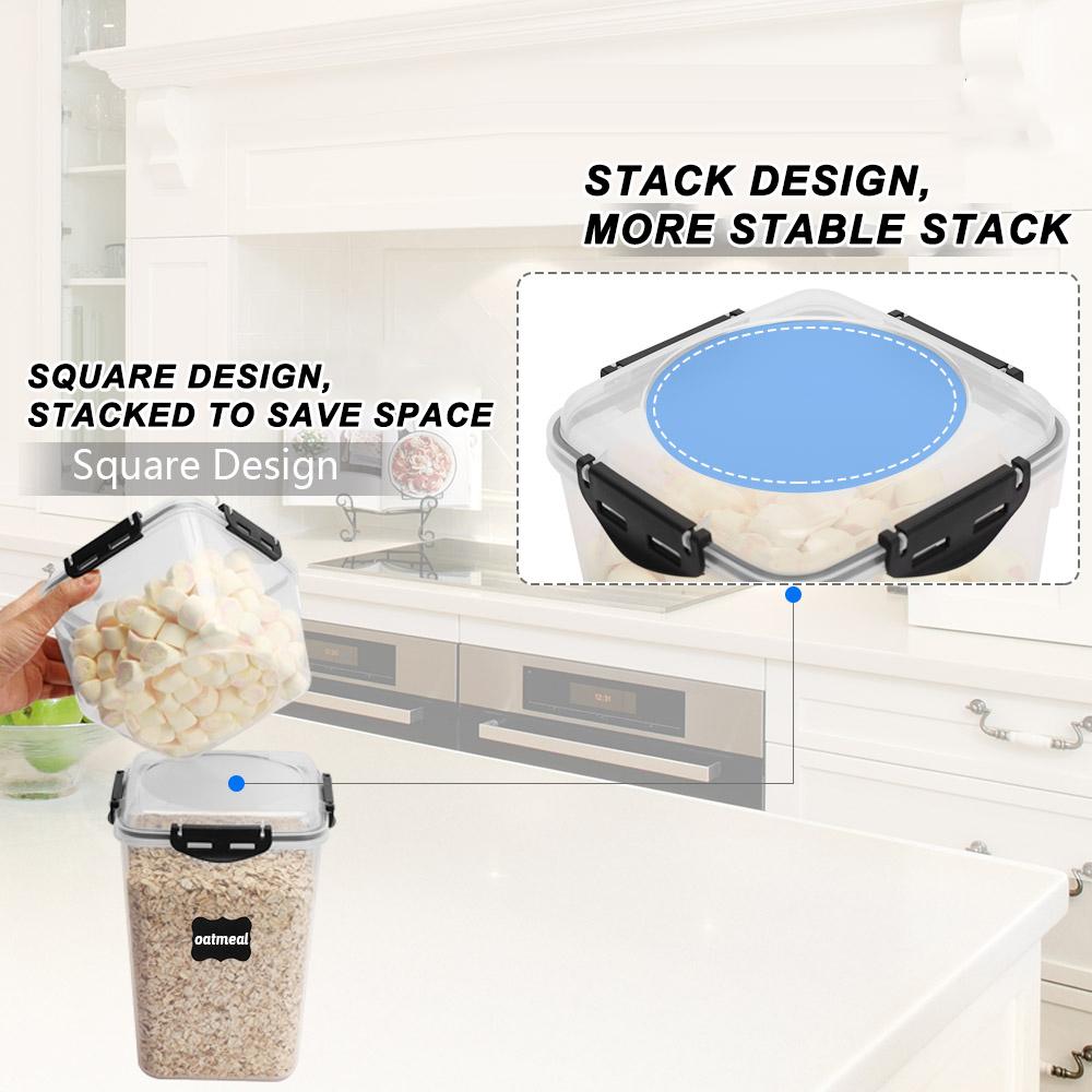 Airtight snack box container Clear Food Storage Waterproof kitchen organizer  Grains Stackable seal jar fruit vegetable Utensils Airtight Silicone