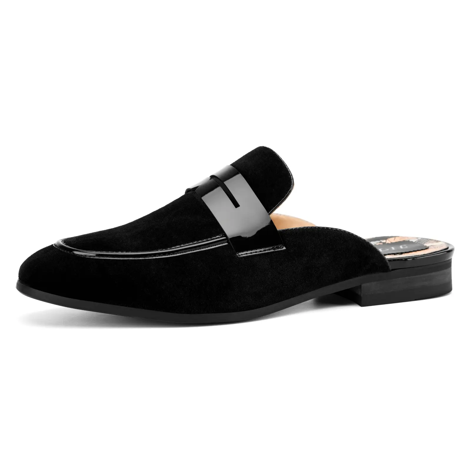 JITAI Mens Mules Velvet Slippers Slip-On Loafers for Men Casual Open Backless Sandals, White/138, 13 US
