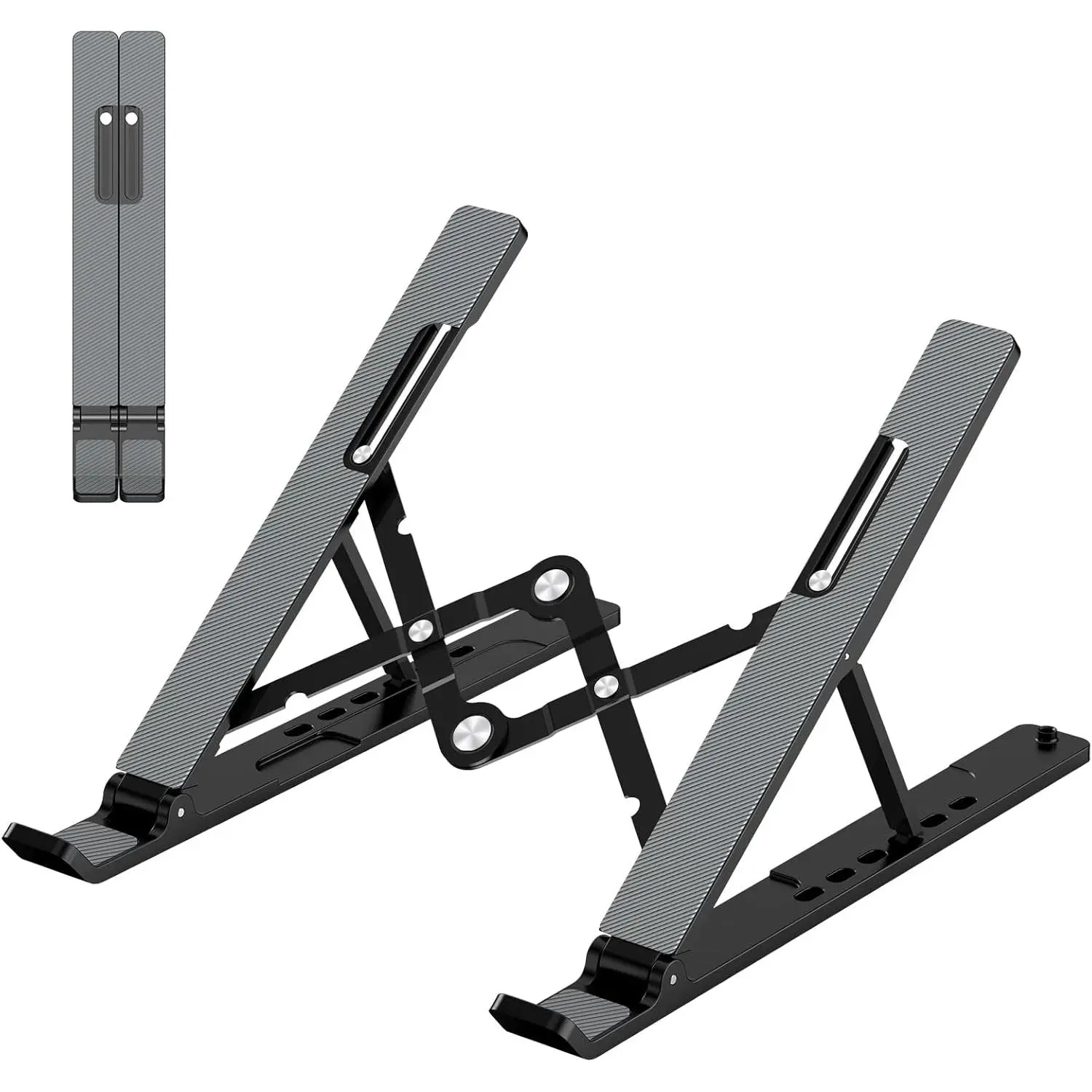 Adjustable Laptop Stand, Portable Laptop Riser for Desk, ABS+ Foldable Ventilated Cooling Notebook Holder Stand for 10-15.6” Laptops, Tablets
