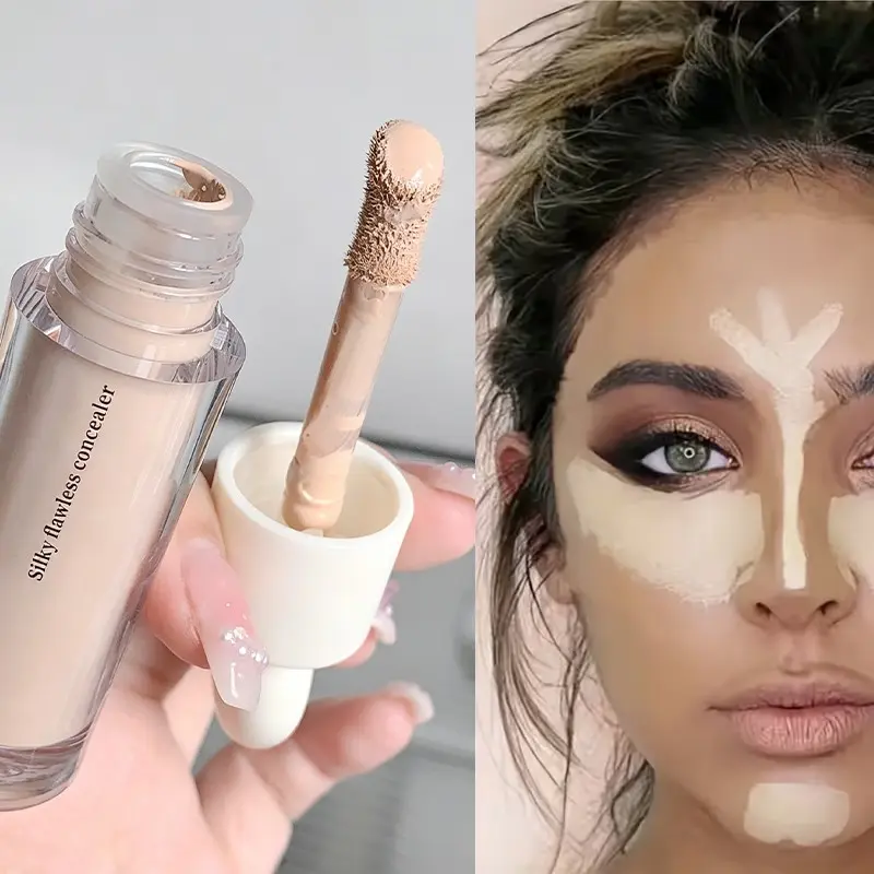 High Coverage Face Concealer, Waterproof and Long-Lasting, Three Colors Available, Covers Dark Circles and Imperfections, Blendable and Smudge-Free, Dark Spot Cover