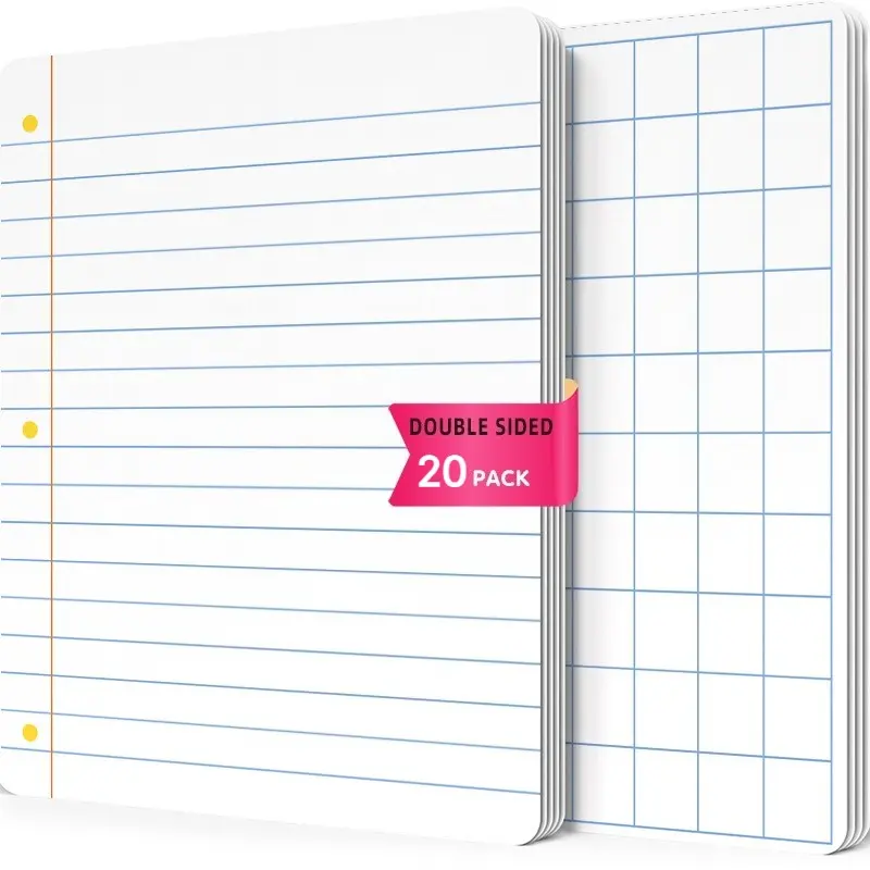 20-Piece Classroom Set, 28.5cm X 21cm Thick Dual-Sided Dry Erase Whiteboard, Smooth Surface, Reusable, Ideal for Office and Teaching