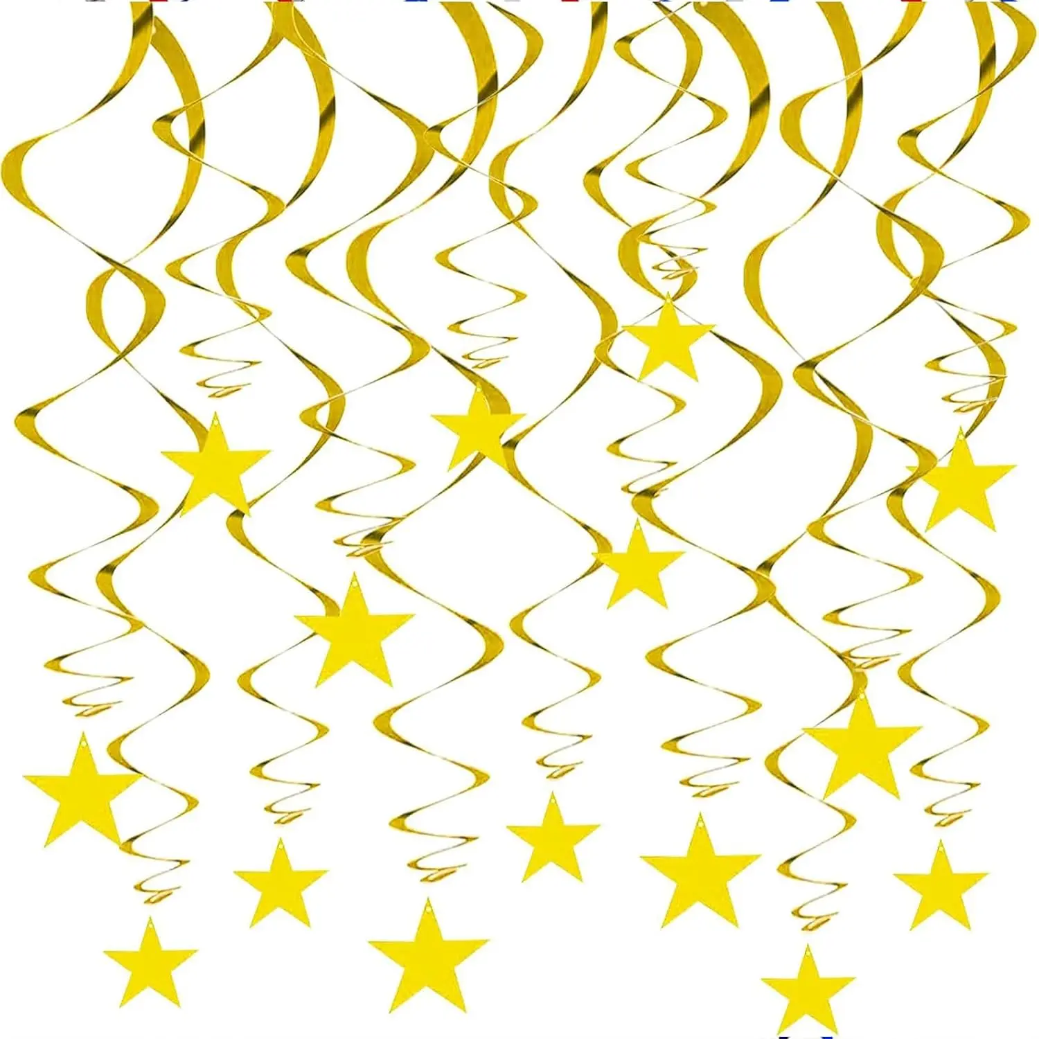 Twinkle Stars  Swirls Decorations Ceiling Swirl Foil Decoration   Party Supplies for Birthday  Shower Wedding, 32 count