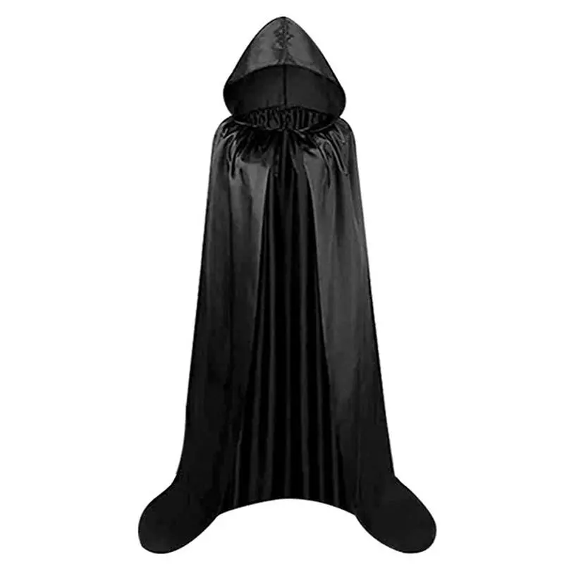 Adult Cape Cosplay Death God Hooded Cloak, Vampire Robe, Witch Costume Accessory, Halloween Party, Festival Role Play